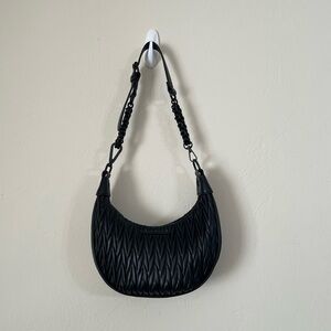 Aldo Black Woven Mini Bag with Adjustable Shoulder Strap